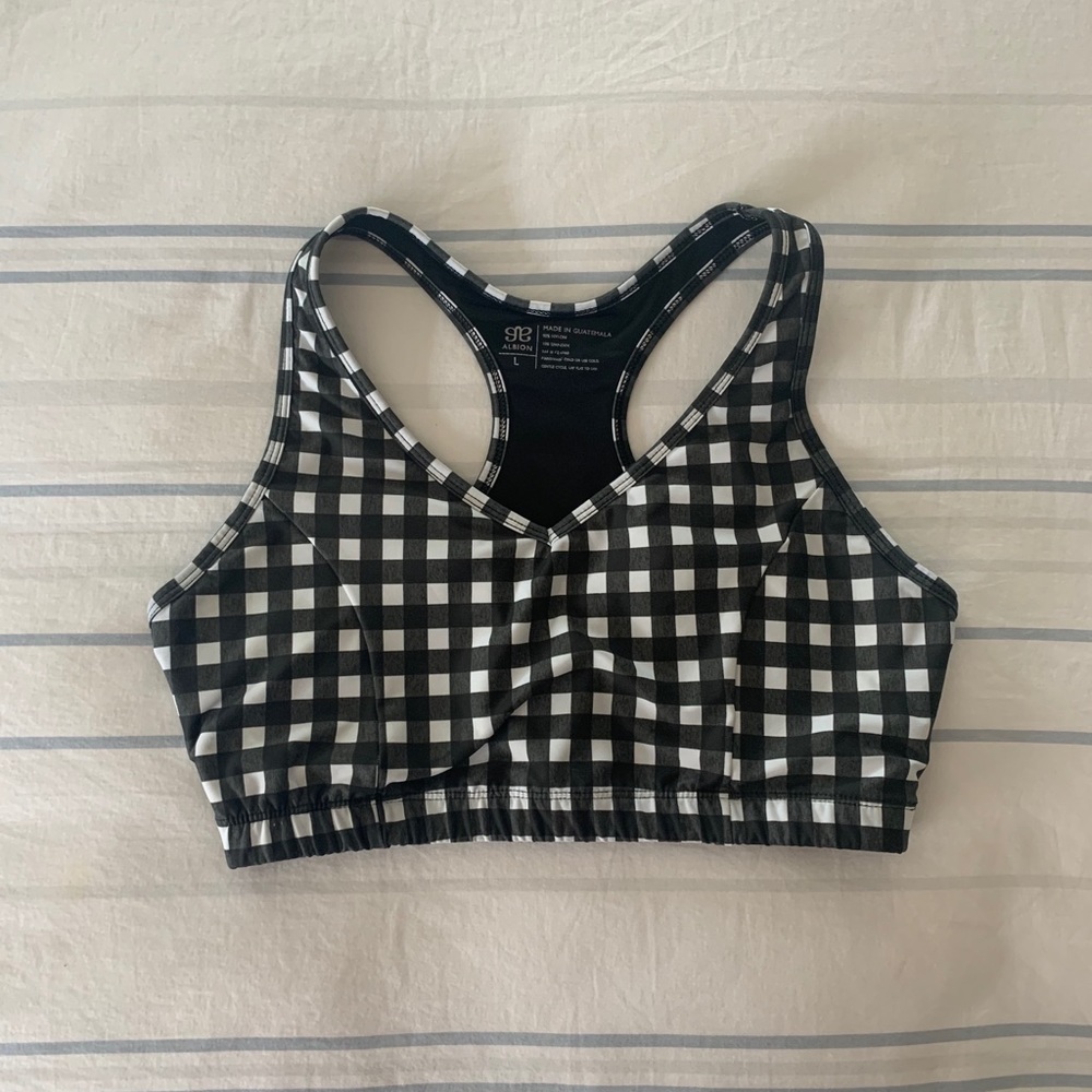 Albion Fit Bra, L, Black Gingham, LIKE NEW!